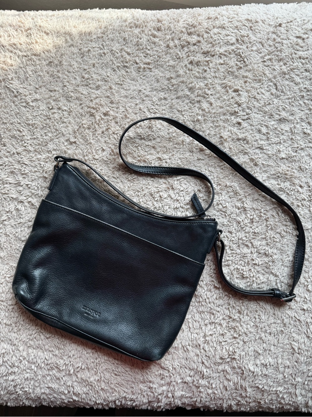 Margot New York Black Leather Crossbody Bag